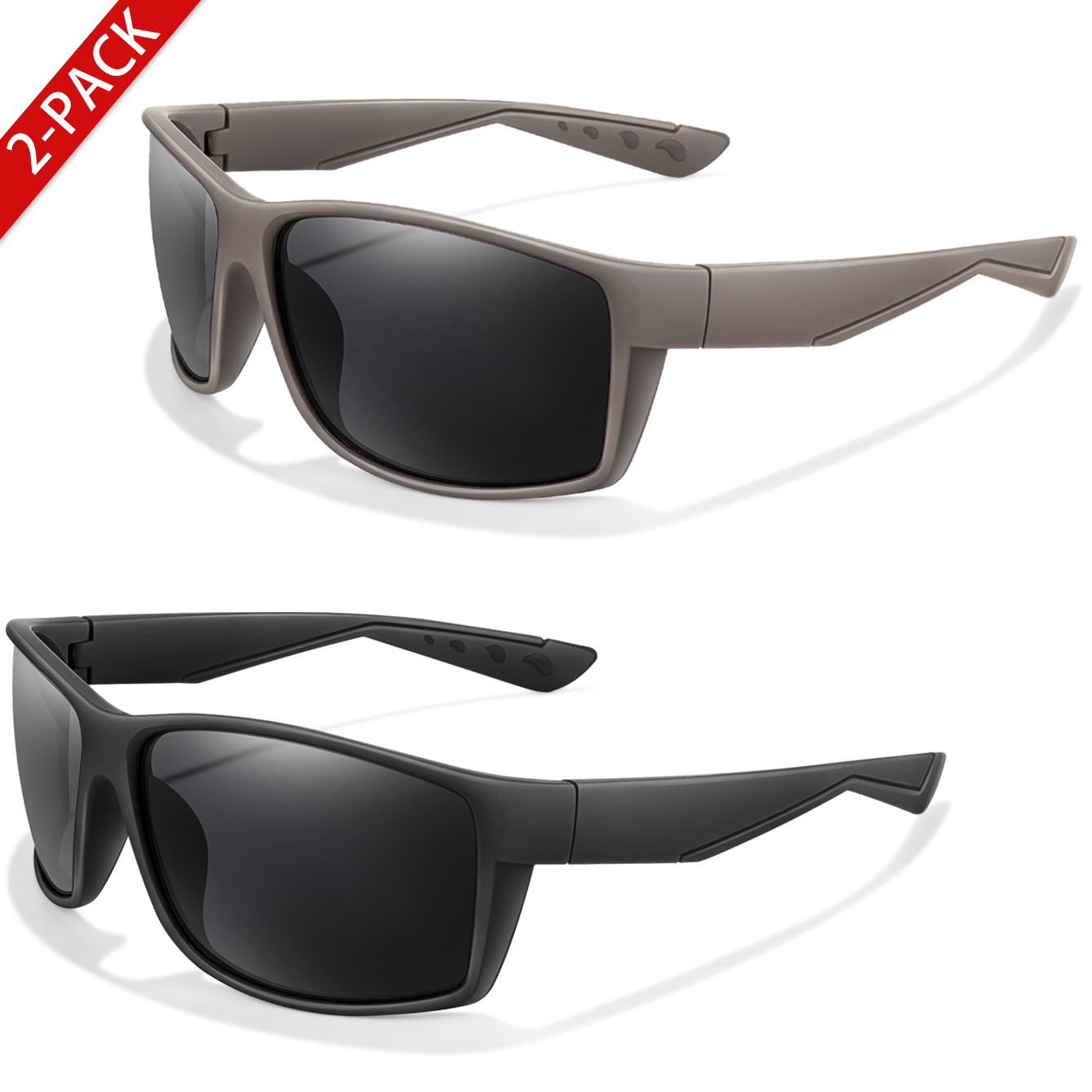 2 パック偏光サングラス UV 保護クラシックスタイルフィッ - Fishing Sunglasses Polarized のレビューと価格
